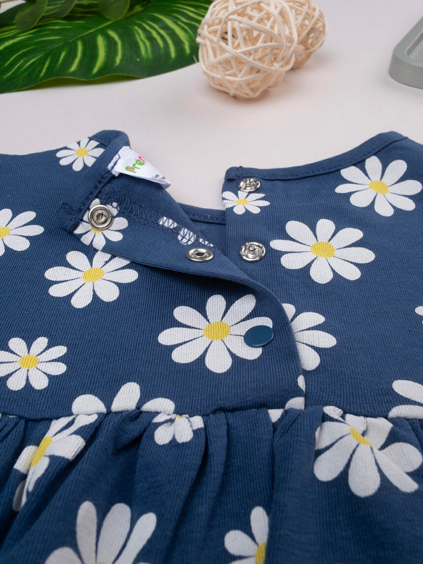 βρεφικό φόρεμα μπλε με μαργαρίτες για κορίτσι - Prénatal