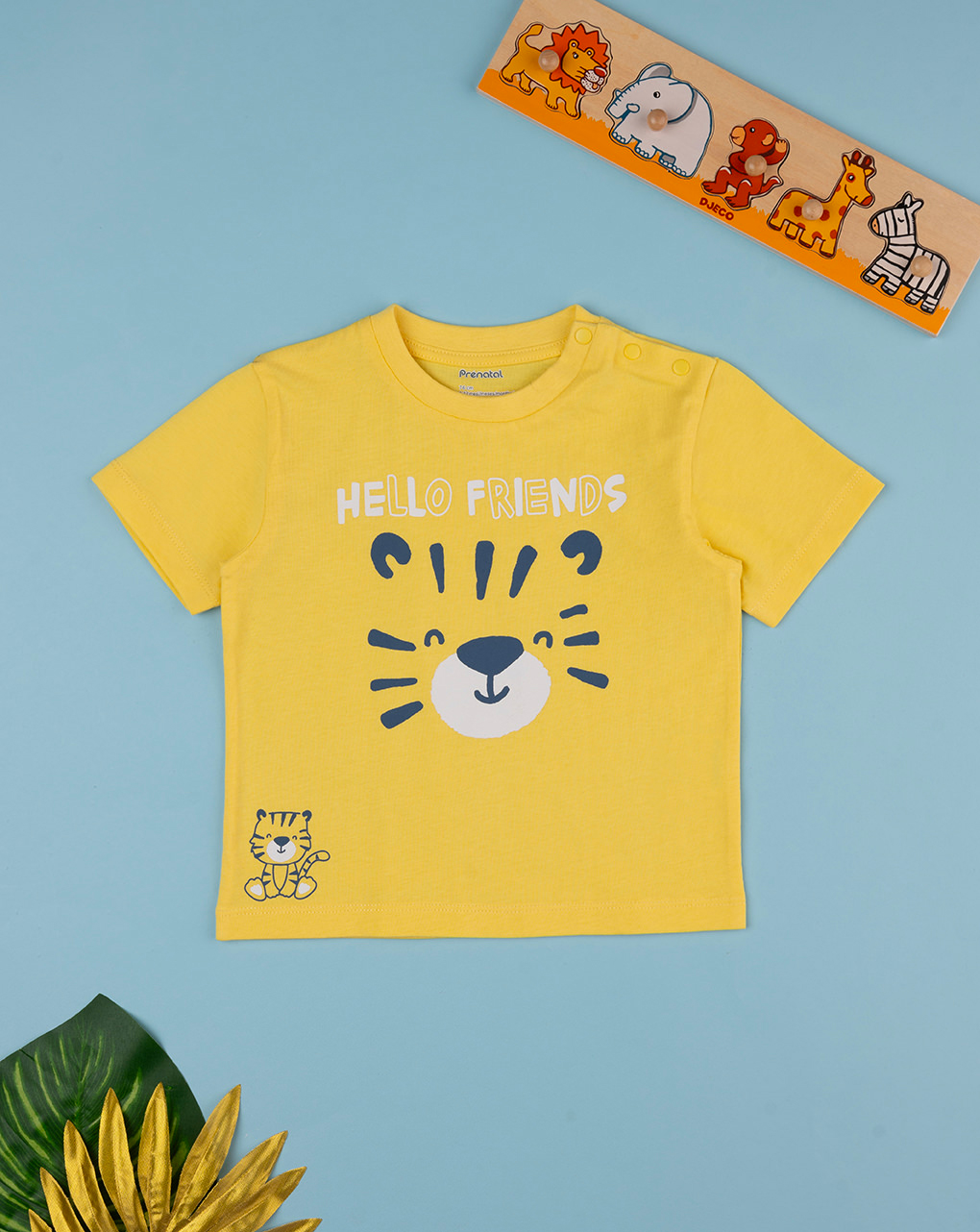 βρεφικό t-shirt κίτρινο με τιγράκια για αγόρι