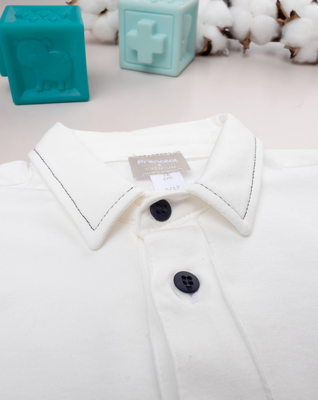 βρεφικό πουκάμισο λευκό ζέρσεϊ για αγόρι - Prénatal