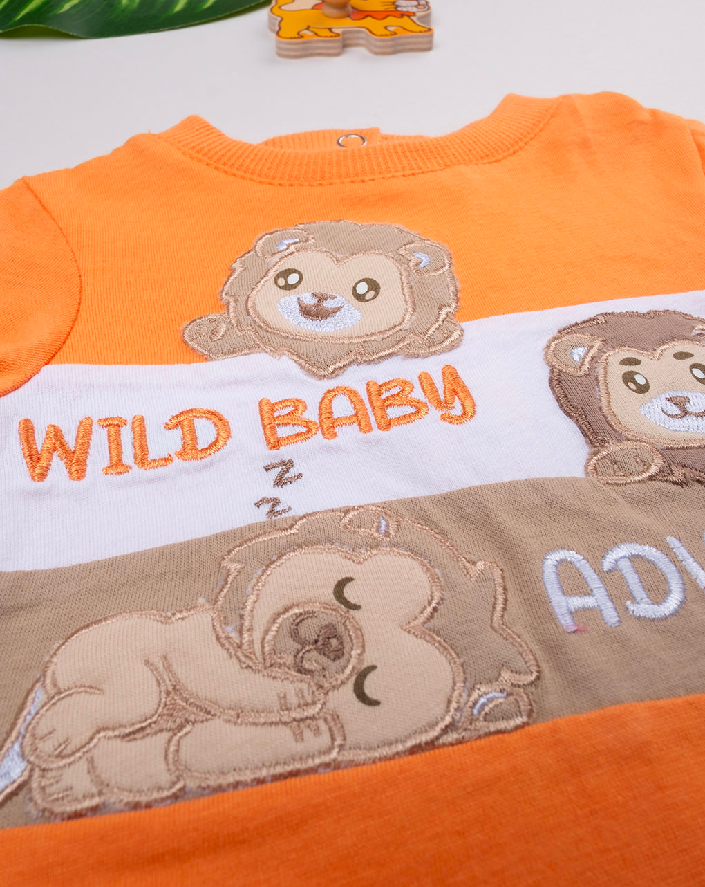 βρεφικό φορμάκι πορτοκαλί wild baby adventure για αγόρι - Prénatal