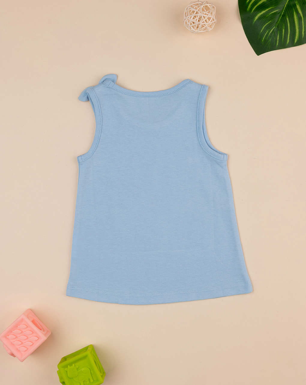 βρεφική αμάνικη μπλούζα γαλάζια με μαργαρίτα για κορίτσι - Prénatal