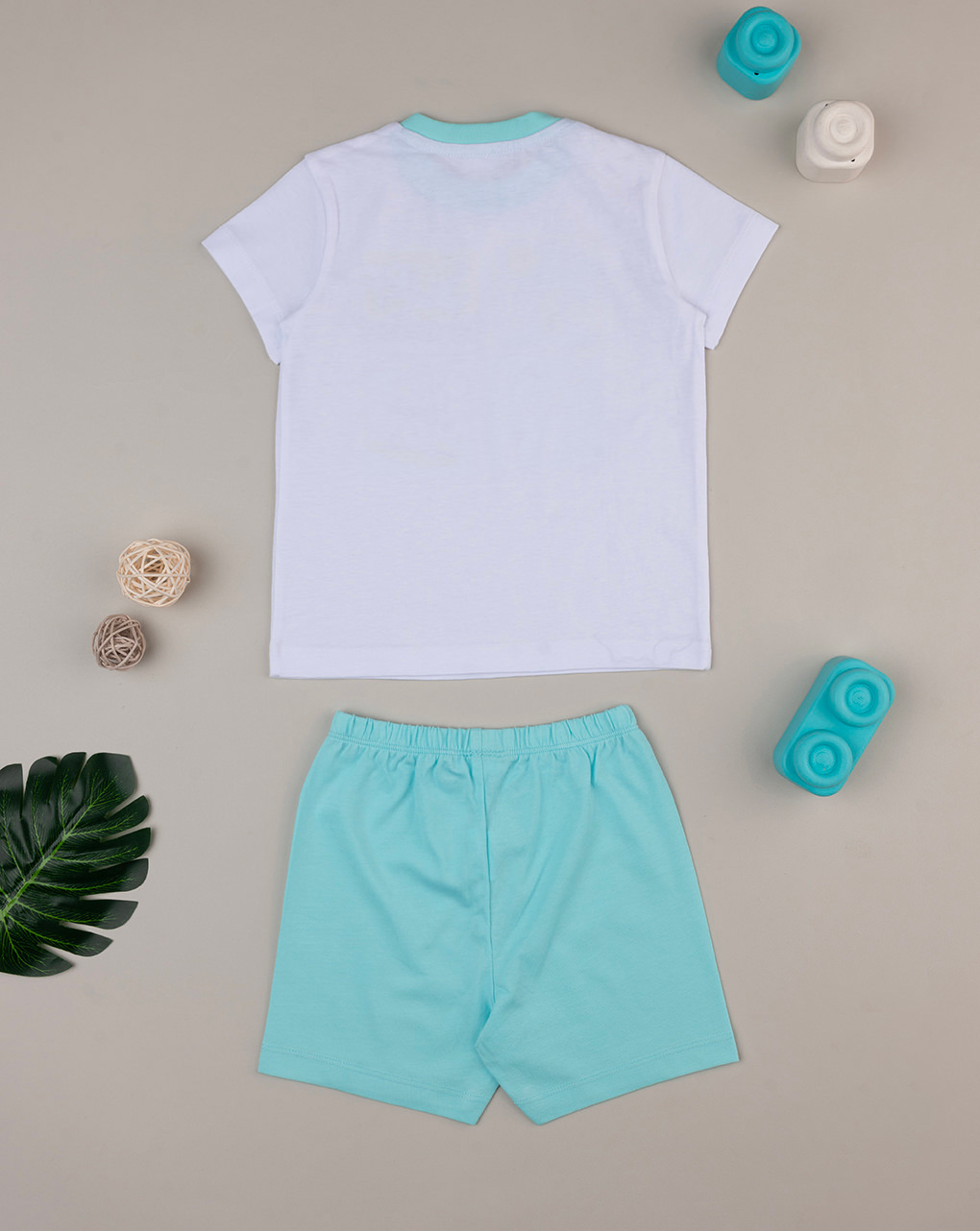 βρεφική πιτζάμα λευκή/γαλάζια surf για αγόρι - Prénatal
