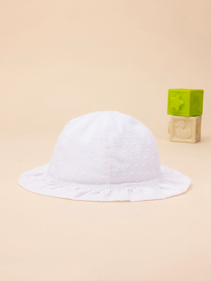 βρεφικό καπέλο λευκό πουά για κορίτσι - Prénatal