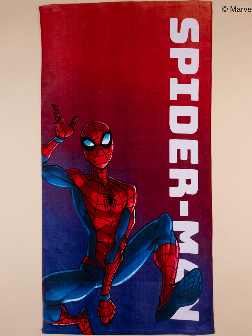 παιδική πετσέτα θαλάσσης κόκκινη/μπλε spiderman για αγόρι - Prénatal