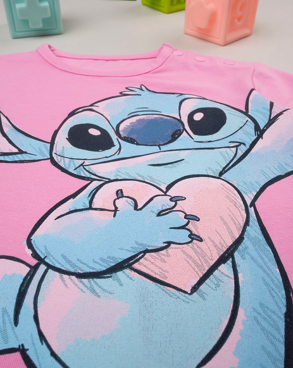 βρεφικό t-shirt ροζ stitch για κορίτσι - Prénatal