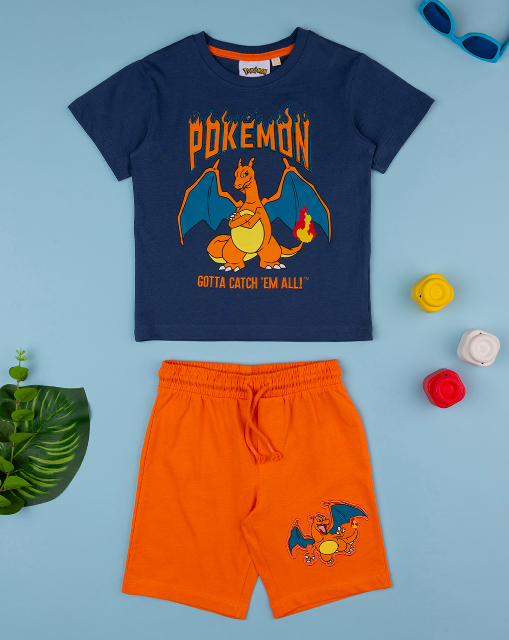 παιδικό σετ t-shirt και σορτσάκι pokémon για αγόρι