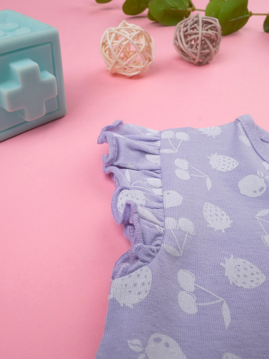 βρεφικό φόρεμα λιλά με φρούτα για κορίτσι - Prénatal