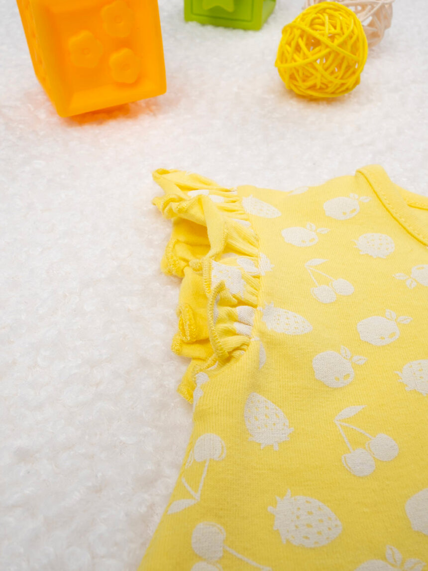 βρεφικό φόρεμα κίτρινο με φρούτα για κορίτσι - Prénatal