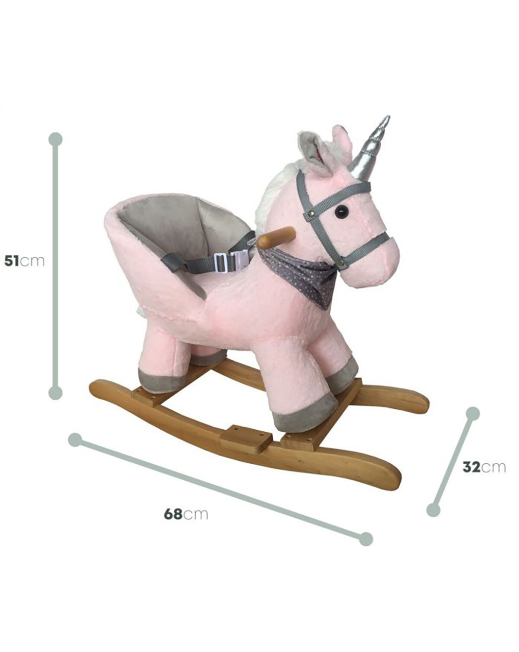 Free2play μονόκερος κουνιστός με κάθισμα ροζ, 29105 - Freeon