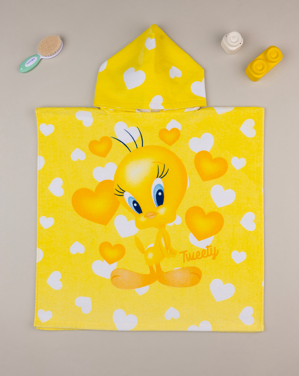 βρεφικό πόντσο θαλάσσης κίτρινο tweety για κορίτσι - Prénatal