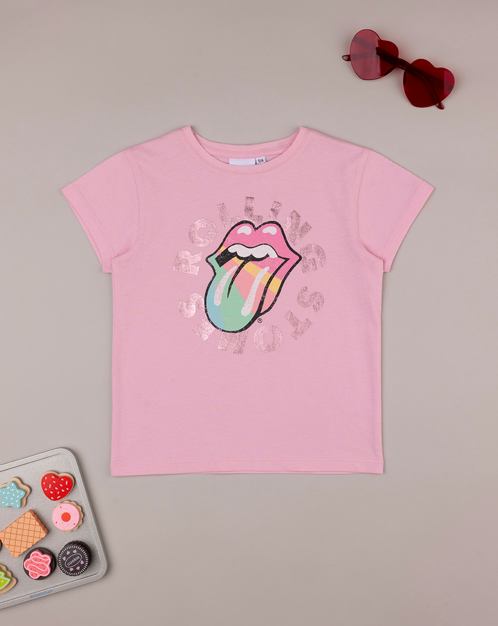 παιδικό t-shirt ροζ rolling stones για κορίτσι