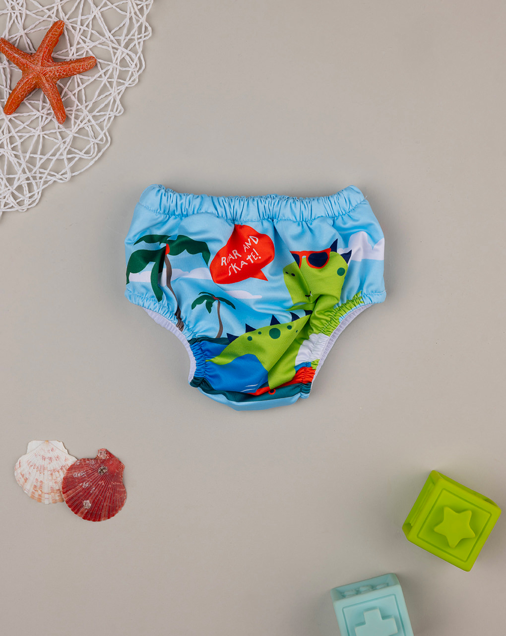 βρεφικό μαγιό πάνα γαλάζιο dino για αγόρι - Prénatal