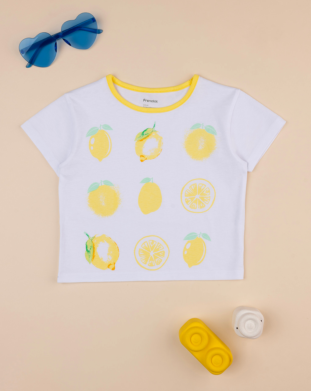παιδικό t-shirt λευκό με λεμόνια για κορίτσι