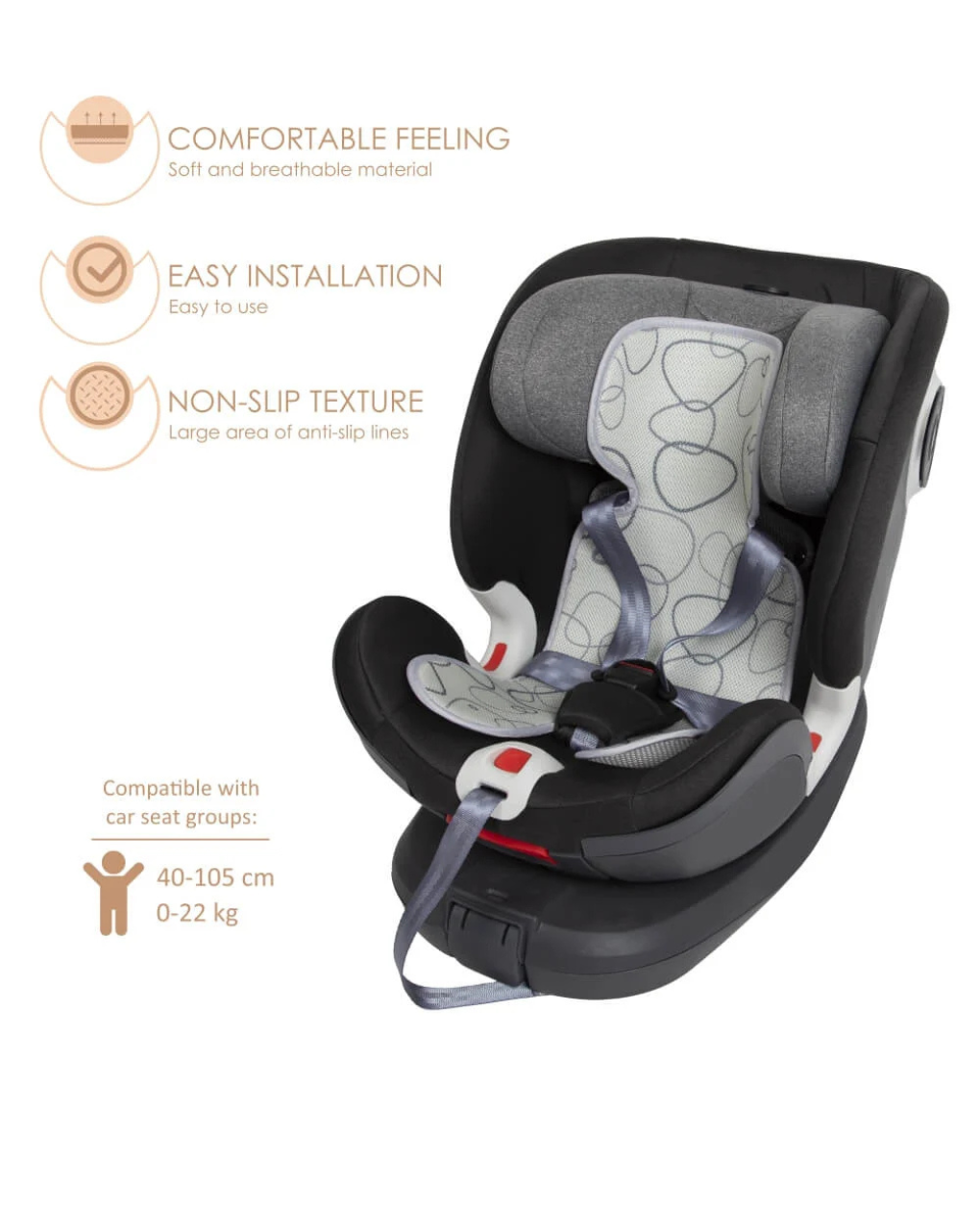 Bebe stars κάλυμμα αντιιδρωτικό καθίσματος αυτοκινήτου 0+ stone - Bebe Stars