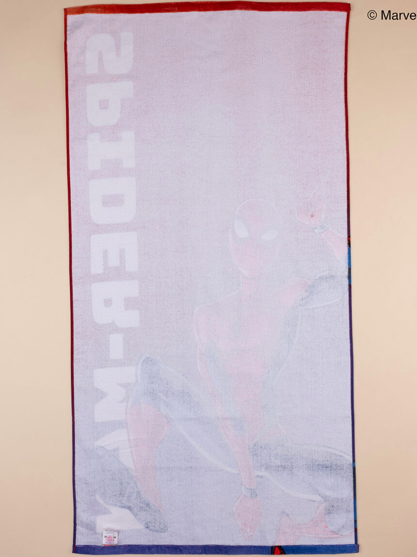 παιδική πετσέτα θαλάσσης κόκκινη/μπλε spiderman για αγόρι - Prénatal