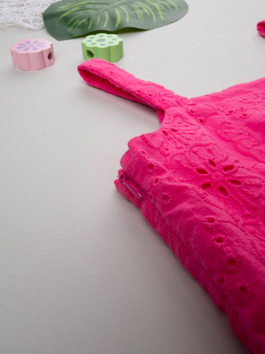 παιδικό φόρεμα φούξια από δαντέλα για κορίτσι - Prénatal