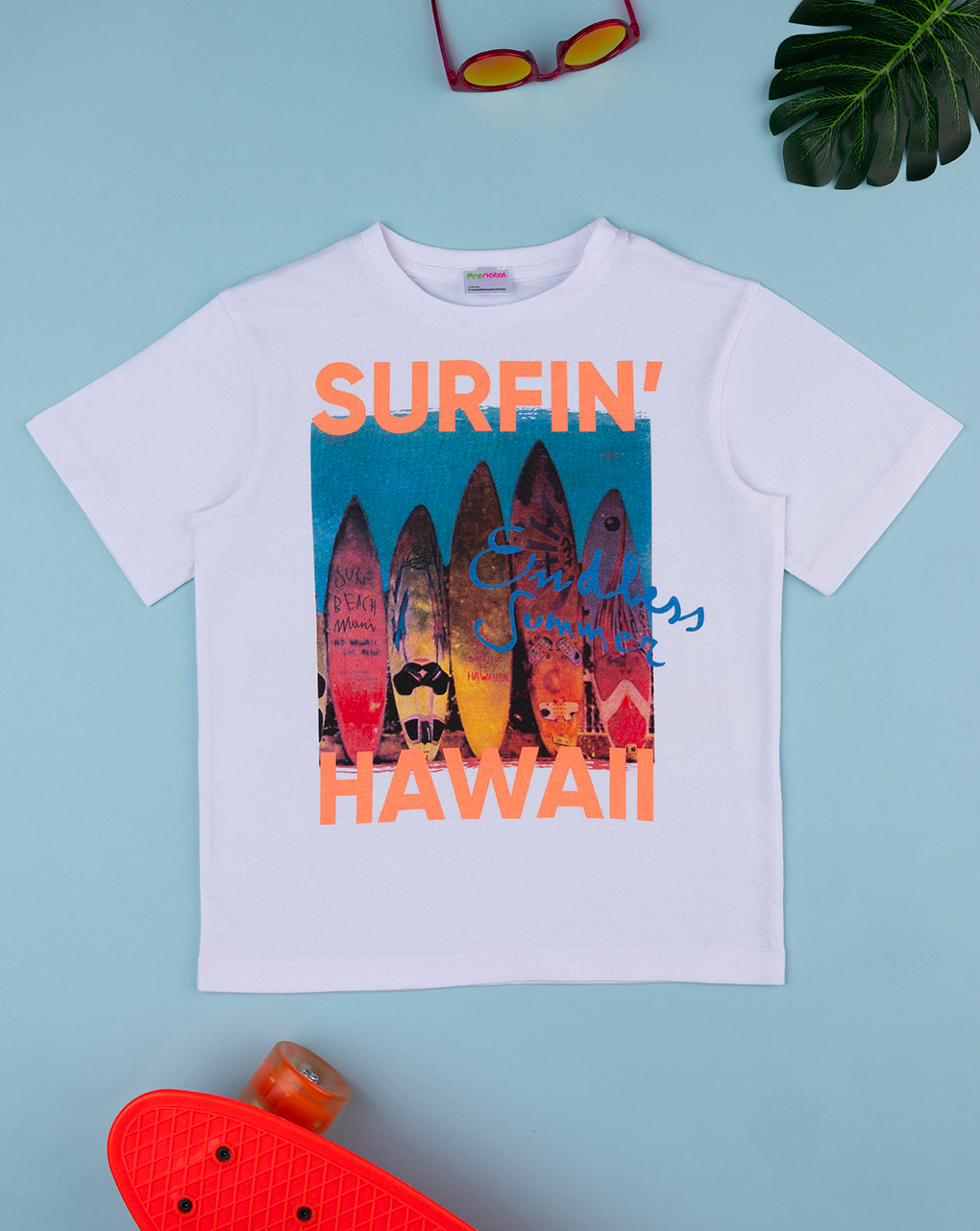 παιδικό t-shirt λευκό surfin' hawaii για αγόρι