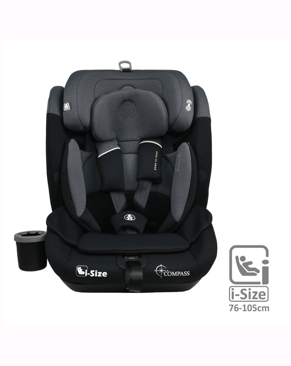 Bebe stars κάθισμα αυτοκινήτου compass isofix i-size steel grey - Bebe Stars