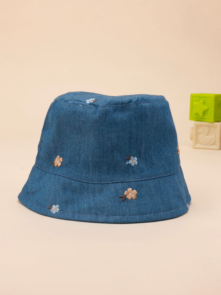 βρεφικό τζιν καπέλο ψαρά με λουλούδια για κορίτσι - Prénatal