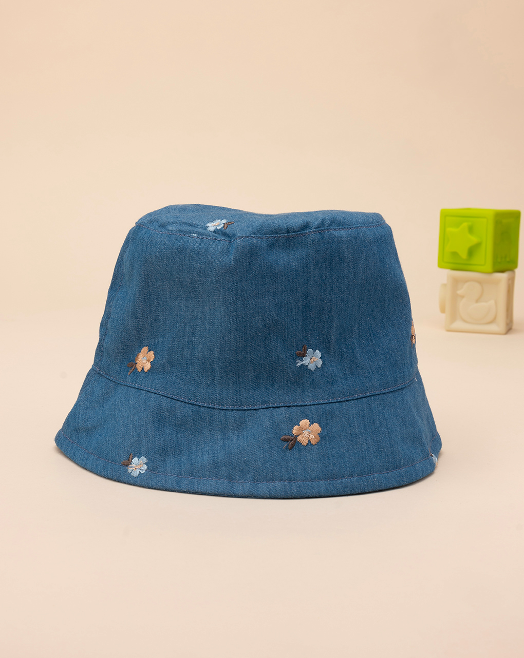 βρεφικό τζιν καπέλο ψαρά με λουλούδια για κορίτσι