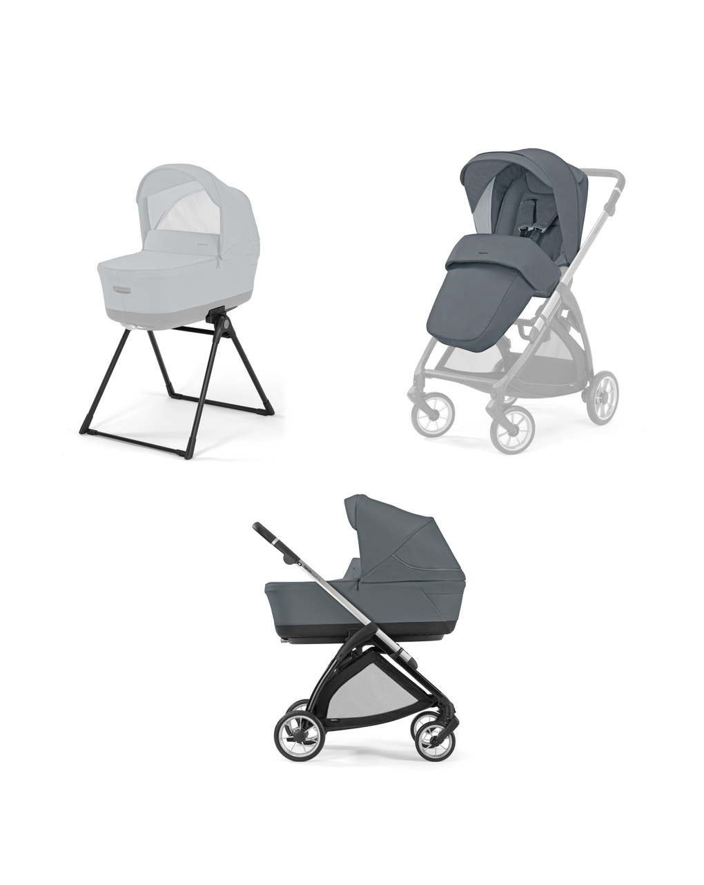 Inglesina σύστημα μεταφοράς electa  quattro με κάθισμα darwin recline union grey/silver black - Inglesina