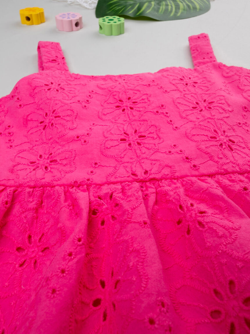 παιδικό φόρεμα φούξια από δαντέλα για κορίτσι - Prénatal