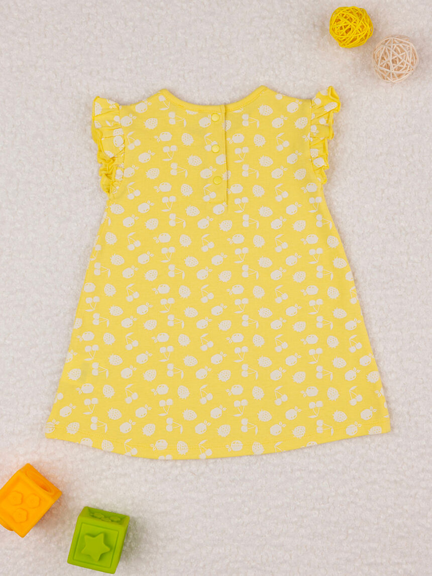 βρεφικό φόρεμα κίτρινο με φρούτα για κορίτσι - Prénatal