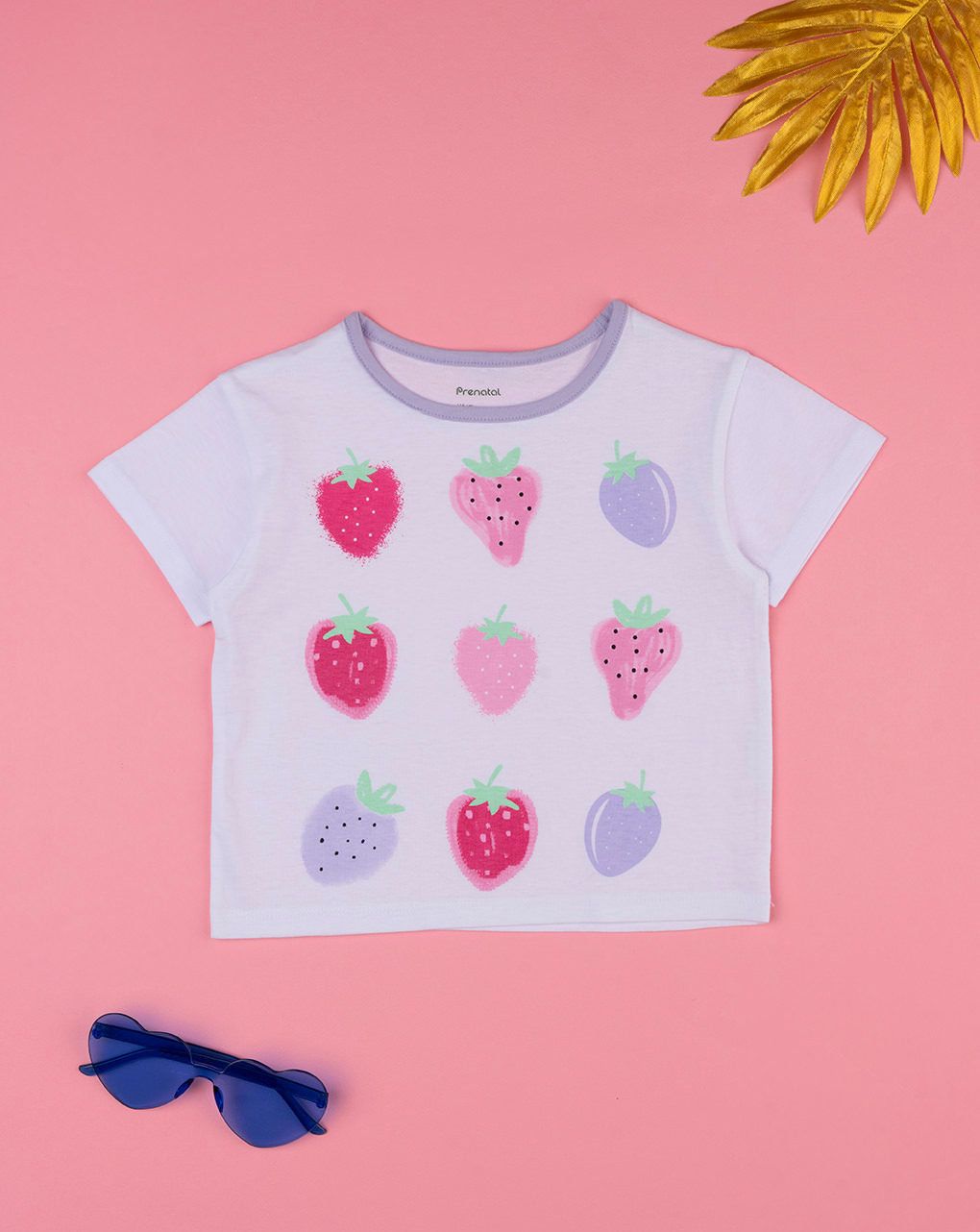 παιδικό t-shirt λευκό με φράουλες για κορίτσι - Prénatal