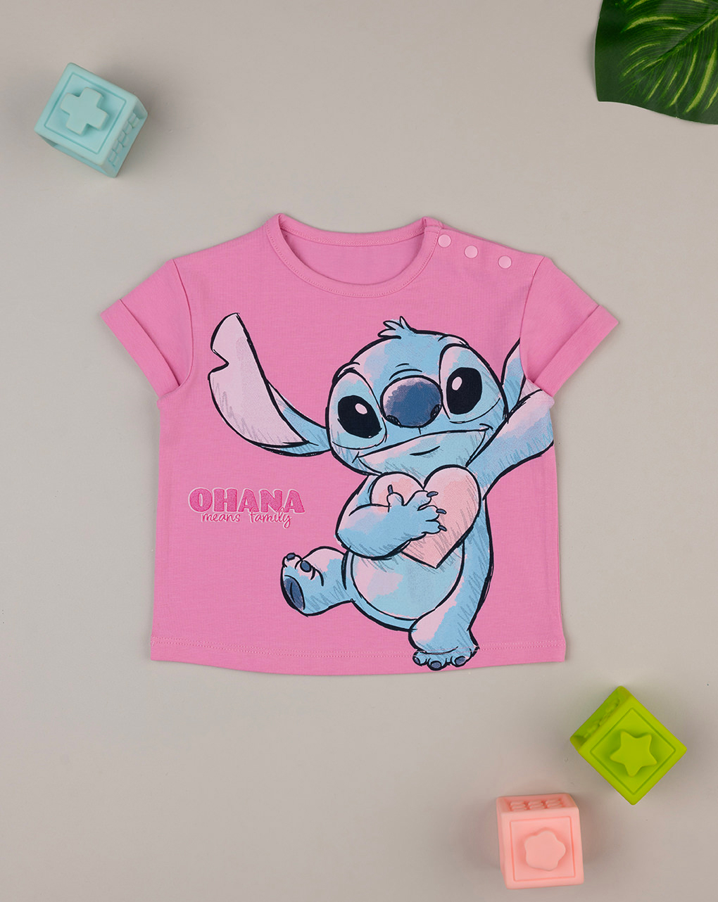 βρεφικό t-shirt ροζ stitch για κορίτσι