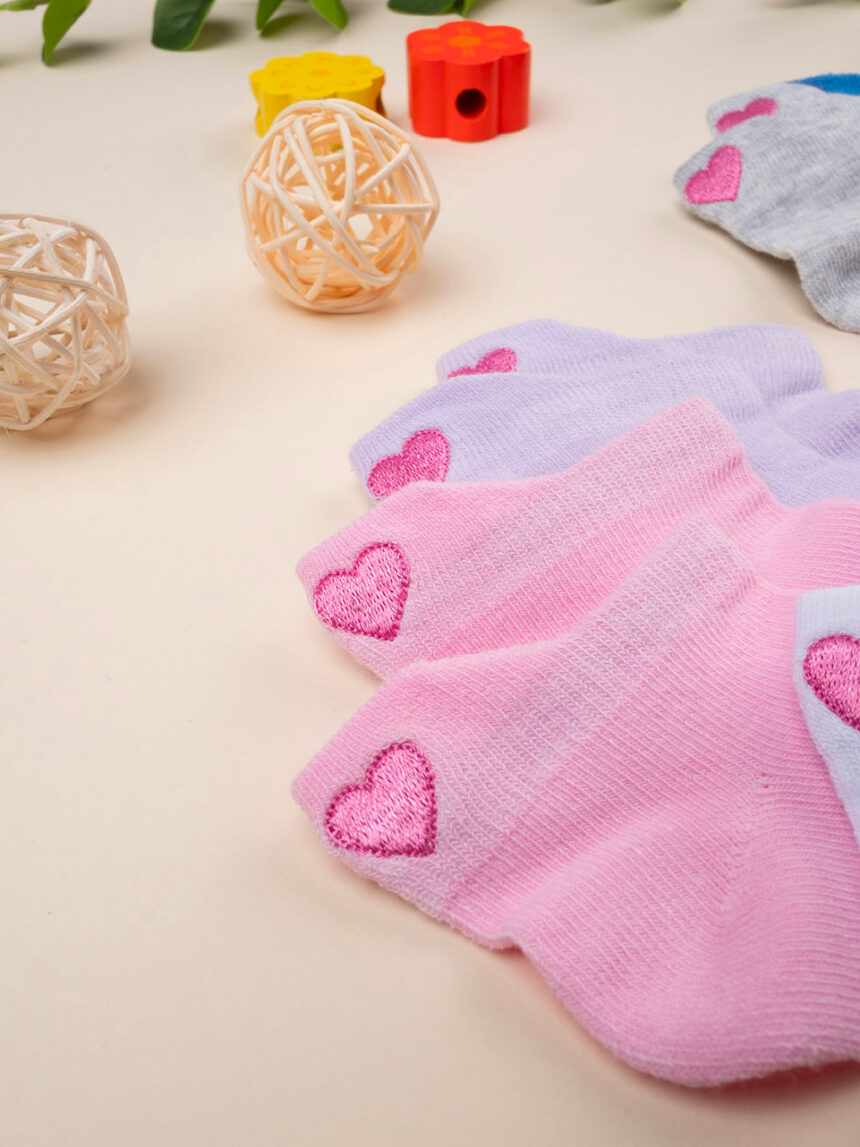 παιδικές κάλτσες πακέτο x5 καρδούλες για κορίτσι - Prénatal