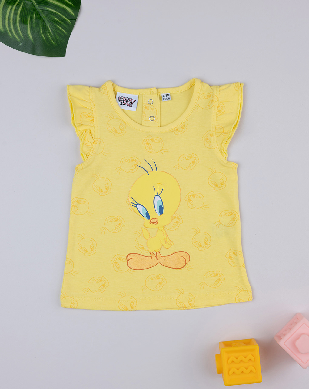 βρεφική αμάνικη μπλούζα κίτρινη tweety για κορίτσι