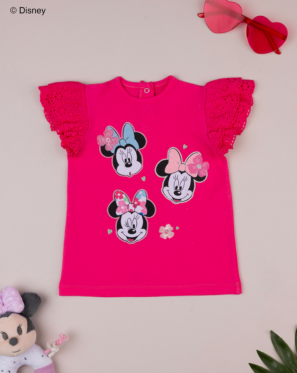 βρεφικό t-shirt φούξια minnie για κορίτσι