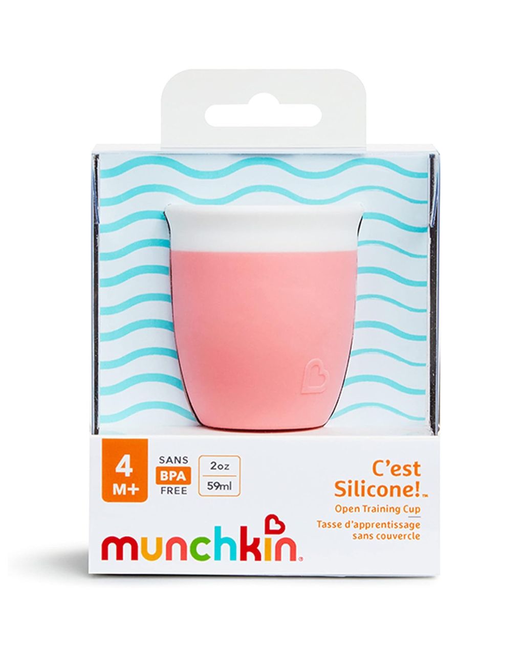 Munchkin εκπαιδευτικό ποτηράκι c’est silicone! open training cup 4m+59ml coral 90057 - Munchkin