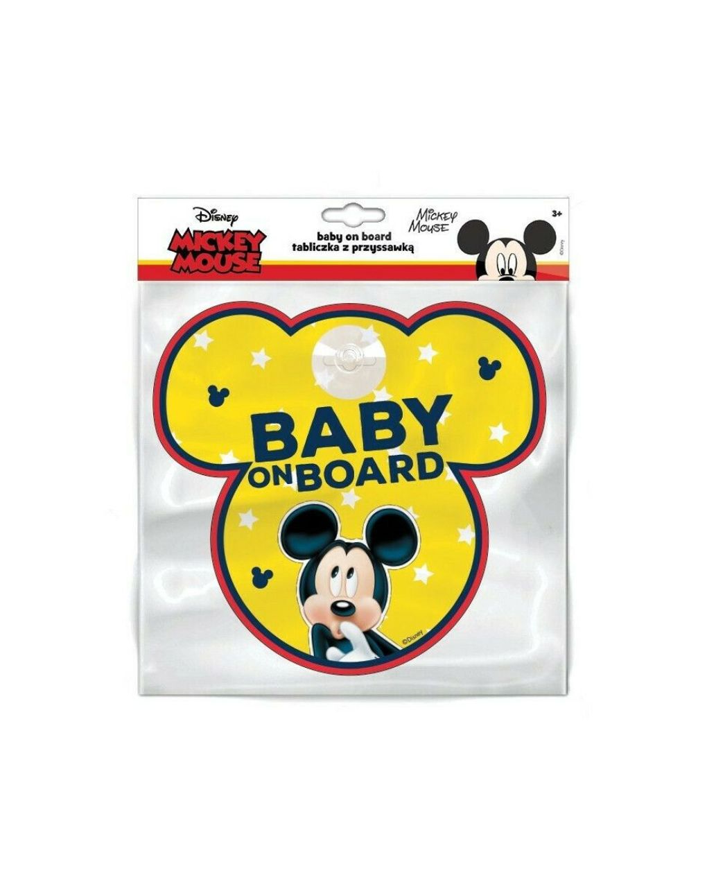 Freeon - σήμα αυτοκινήτου με βεντούζα "baby on board" mickey, 9612 - Freeon