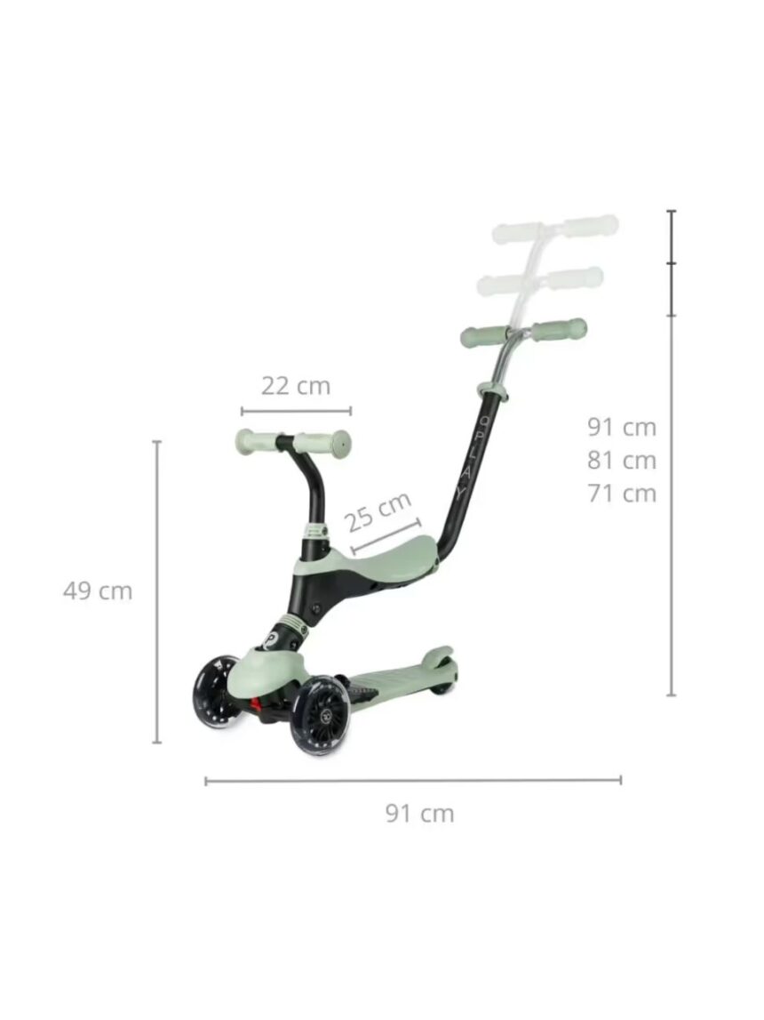 Qplay sema 3 σε 1 pro led green scooter 01-1212071-02 - QPLAY