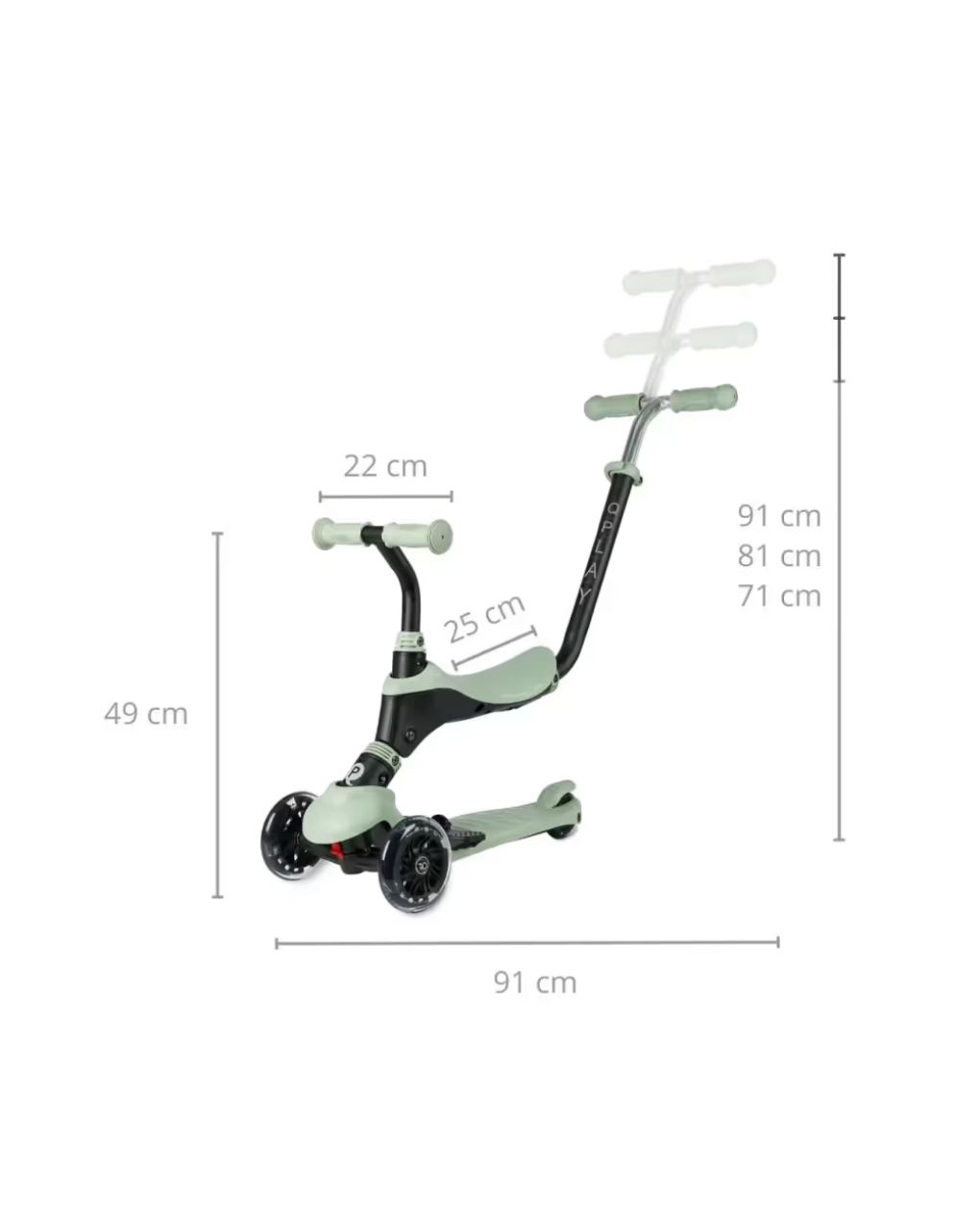 Qplay sema 3 σε 1 pro led green scooter 01-1212071-02 - QPLAY