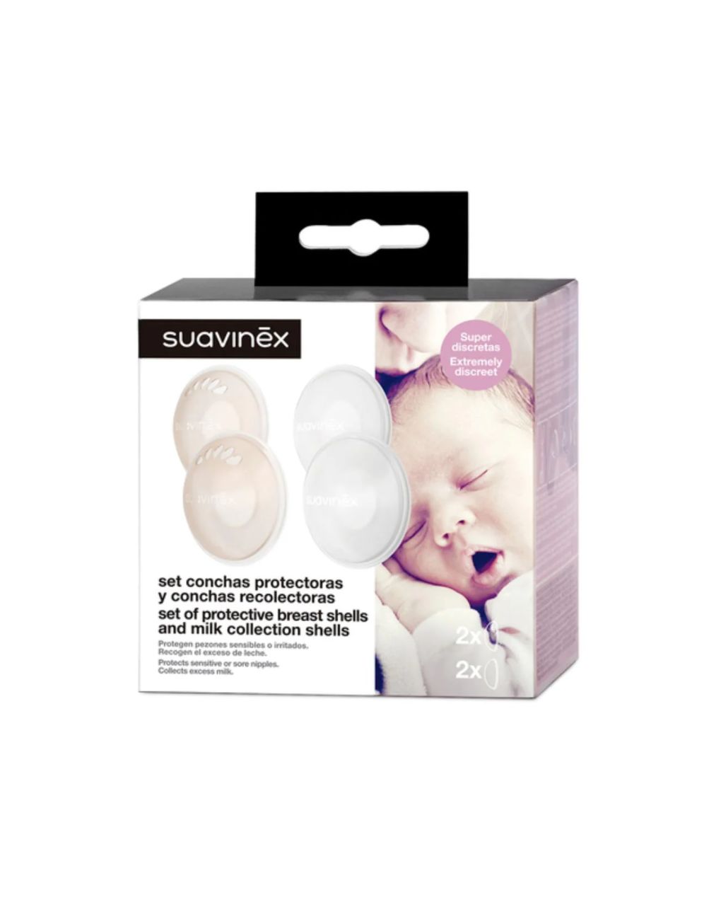 Suavinex - σετ προστατευτικά κοχύλια στήθους & κέλυφος συλλογής γάλακτος l3 - Suavinex