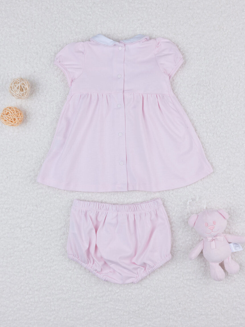βρεφικό φορεματάκι ροζ με κεντήματα για κορίτσι - Prénatal