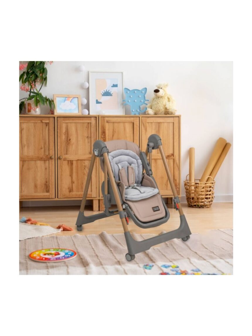 Bebe stars καρέκλα φαγητού-κούνια nuovo 2σε1 mocha 6m+, 867-182 - Bebe Stars