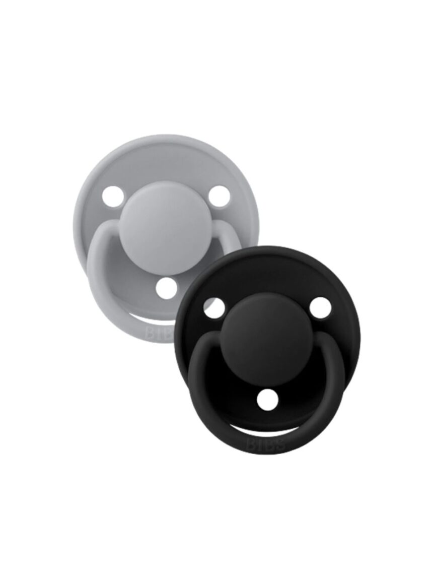 Bibs πιπίλα σιλικόνης σετ 2τμχ de lux cloud-black onesize, 0-36m - BIBS