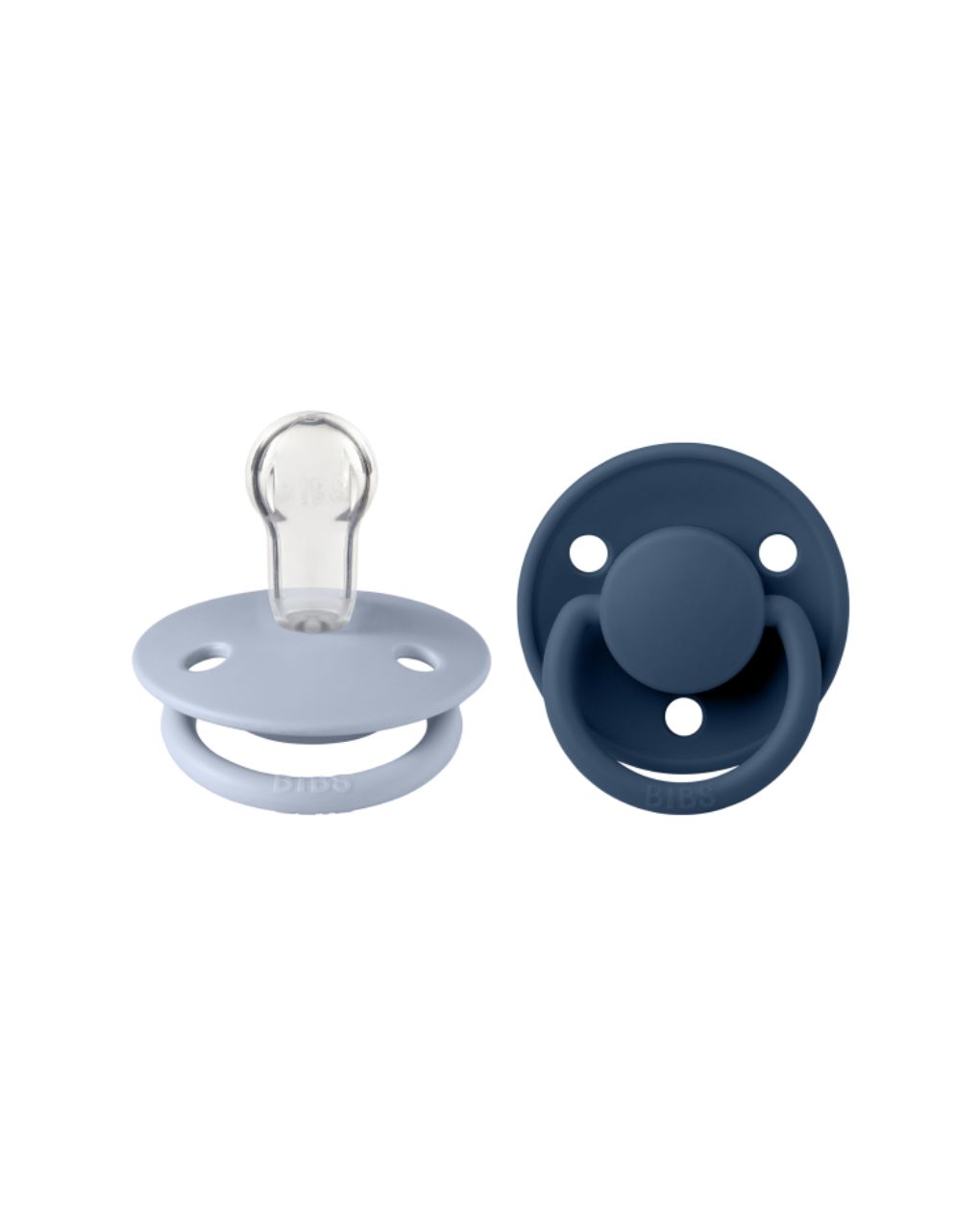 Bibs πιπίλα σιλικόνης σετ 2τμχ de lux dusty blue-steel blue one size, 0-36m - BIBS
