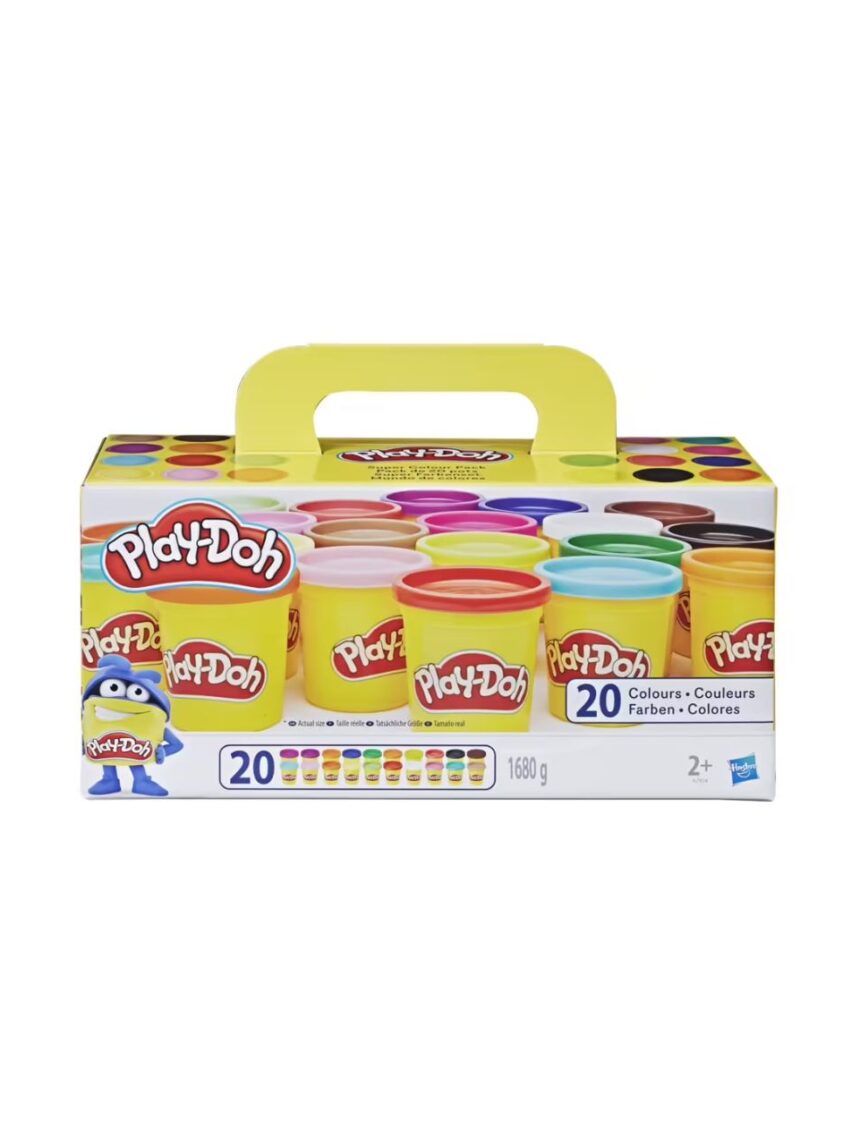 Play-doh super color pack - 20 βαζάκια πλαστοζυμαράκια, a7924 - Play-Doh