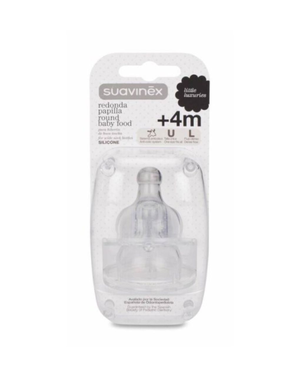 Suavinex - θηλη σιλικόνης ροής φαγητού για 4m+ 2τμχ - Suavinex