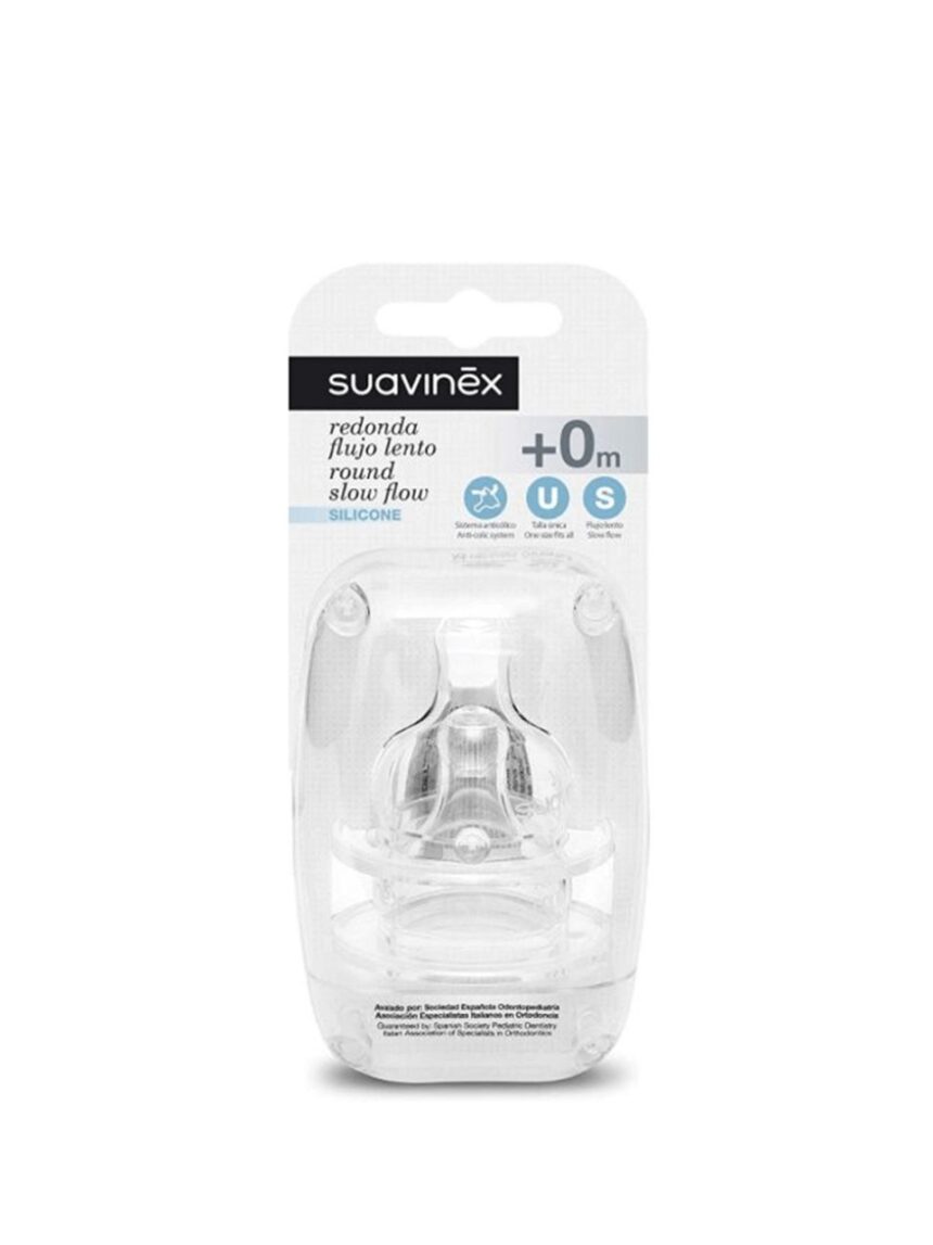 Suavinex - θηλη σιλικόνης αργής ροής για 0m+ 2τμχ - Suavinex