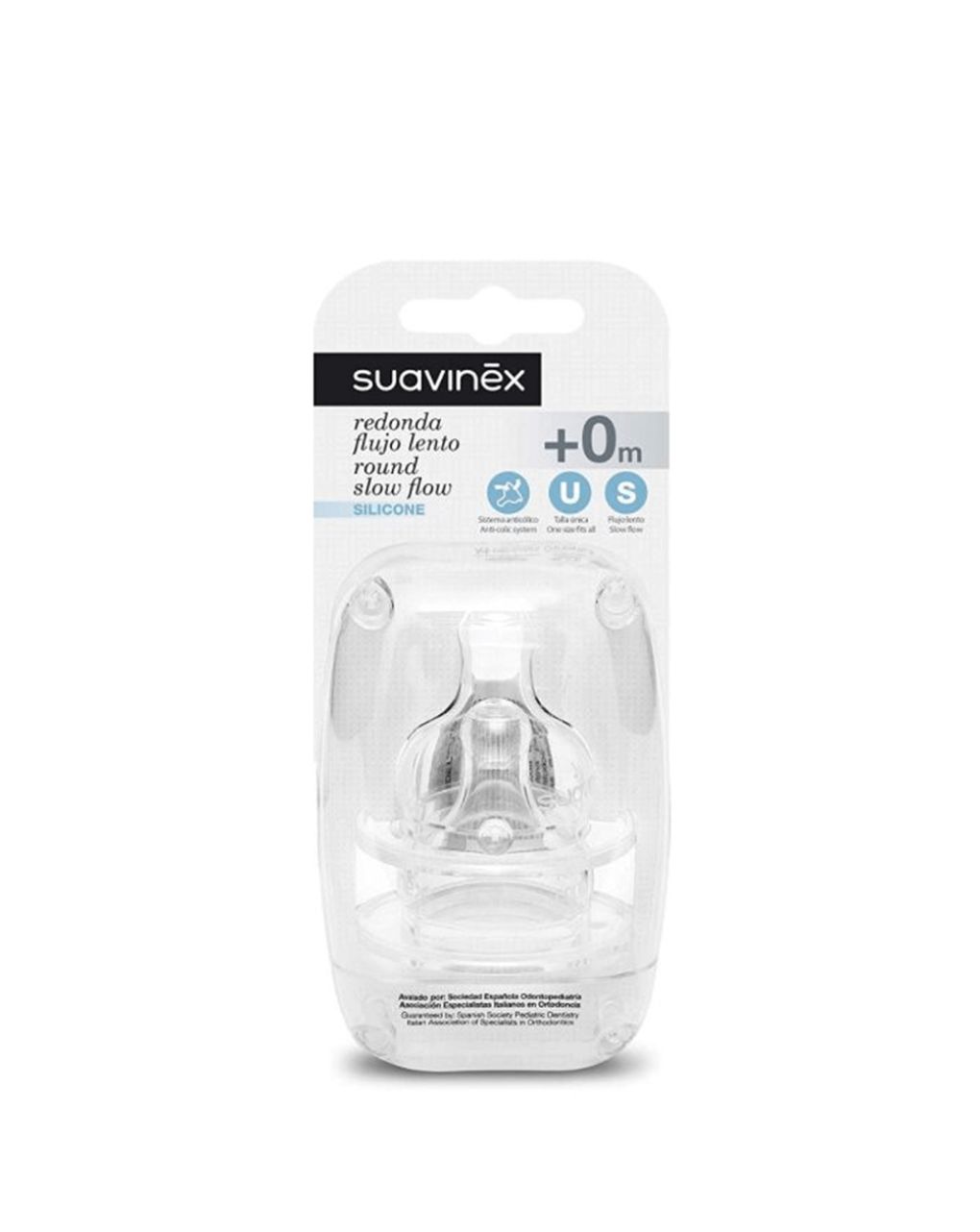 Suavinex - θηλη σιλικόνης αργής ροής για 0m+ 2τμχ - Suavinex