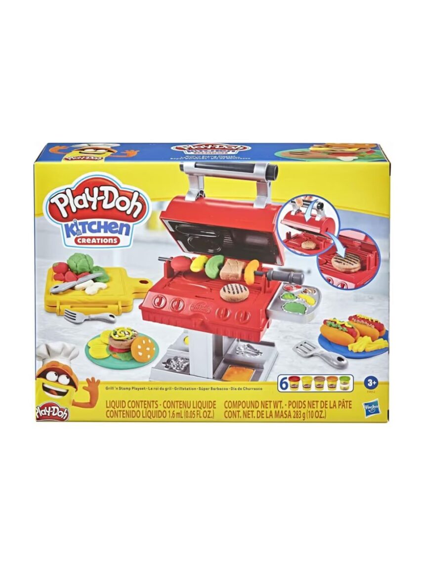 Play-doh kitchen creations grill n stamp playset, f0652 - Play-Doh