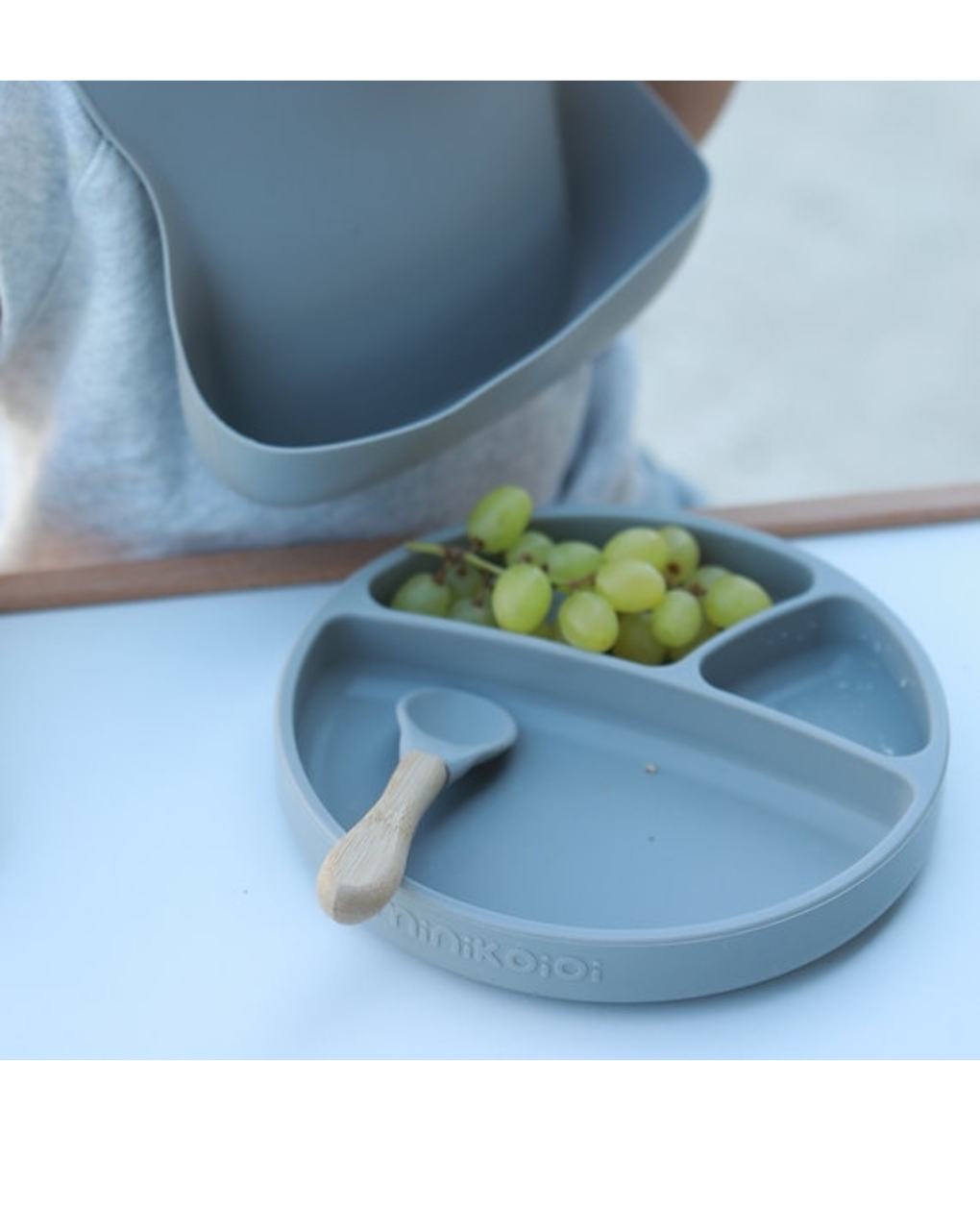 Minikoioi blw ii σετ φαγητού 3τμχ από σιλικόνη 6m+ mineral blue 0907-101070021 - MinikOiOi