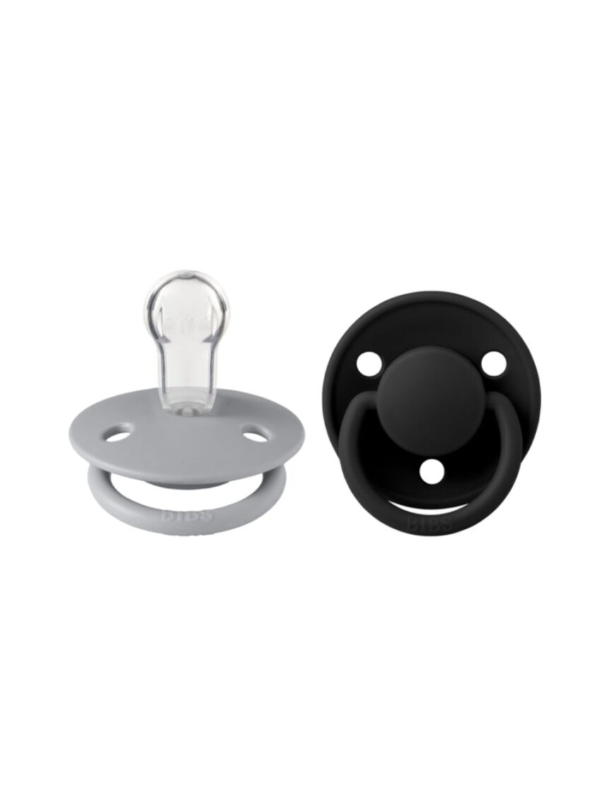 Bibs πιπίλα σιλικόνης σετ 2τμχ de lux cloud-black onesize, 0-36m - BIBS