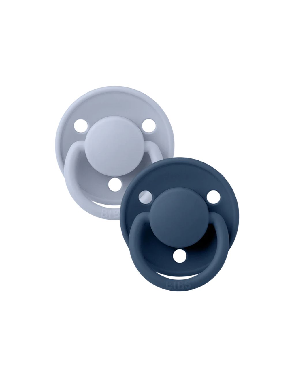 Bibs πιπίλα σιλικόνης σετ 2τμχ de lux dusty blue-steel blue one size, 0-36m - BIBS