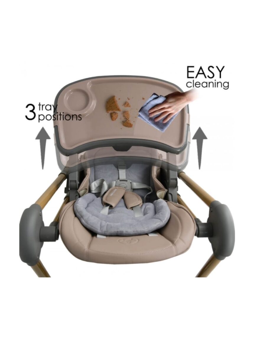 Bebe stars καρέκλα φαγητού-κούνια nuovo 2σε1 mocha 6m+, 867-182 - Bebe Stars